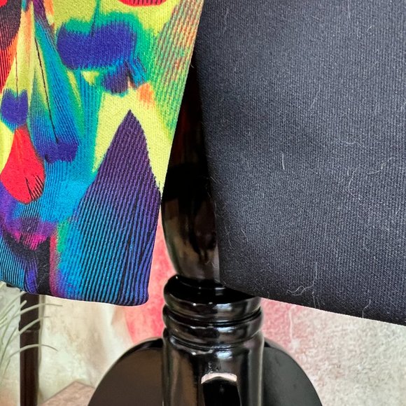 📌Worthington Eye-Catcher Exotic Print Rainbow  Color Jungle Zipper Skirt - Picture 8 of 16